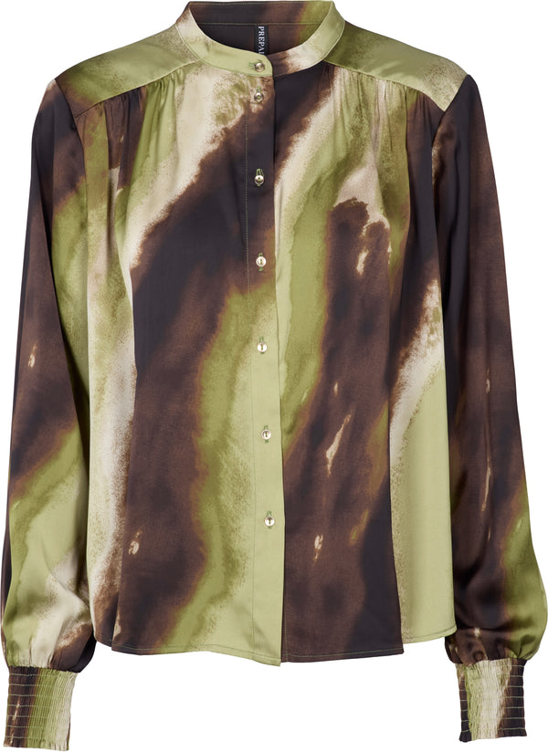Prepair Arianna Blouse Blouse Brown Green Print
