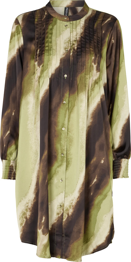 Carrie Dress / 2862 - Brown Green Print