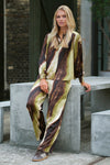 Prepair Sharon Pants Pants Brown Green Print
